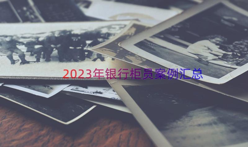 2023年银行柜员案例（汇总18篇）