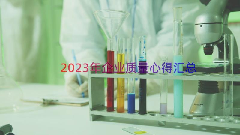 2023年企业质量心得（汇总18篇）