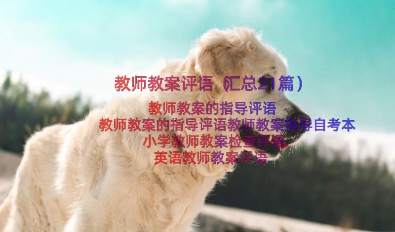 教师教案评语（汇总21篇）