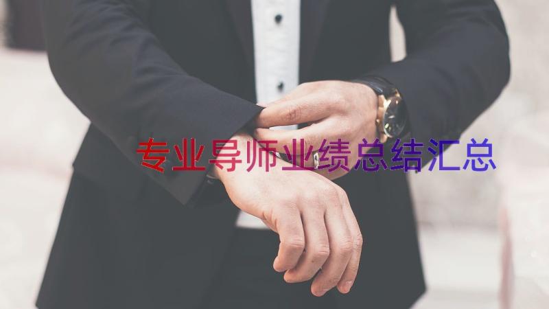 专业导师业绩总结（汇总13篇）