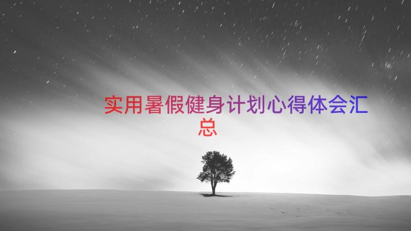 实用暑假健身计划心得体会（汇总12篇）