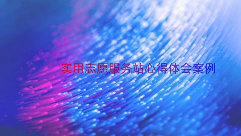 实用志愿服务站心得体会（案例17篇）