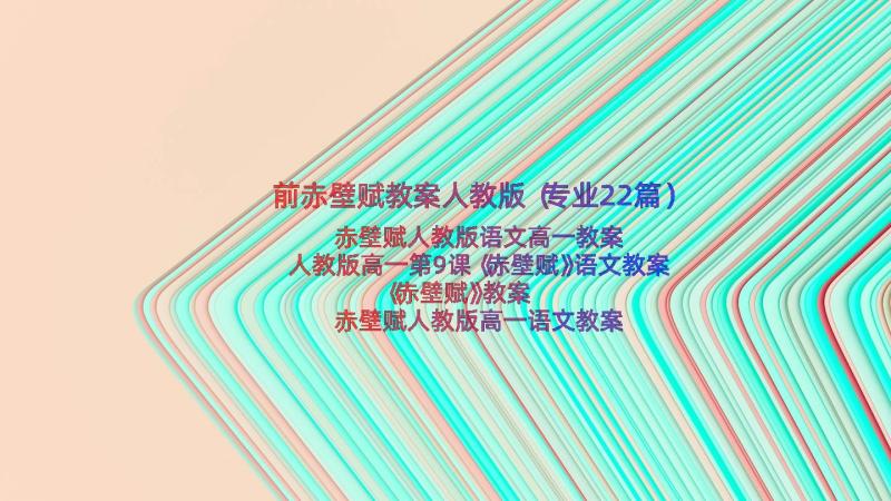 前赤壁赋教案人教版（专业22篇）