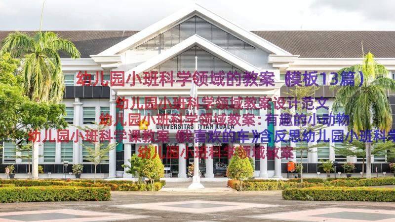 幼儿园小班科学领域的教案（模板13篇）