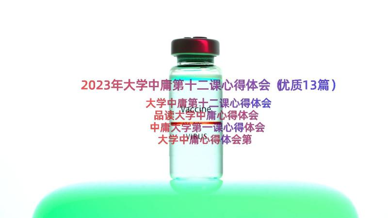 2023年大学中庸第十二课心得体会（优质13篇）