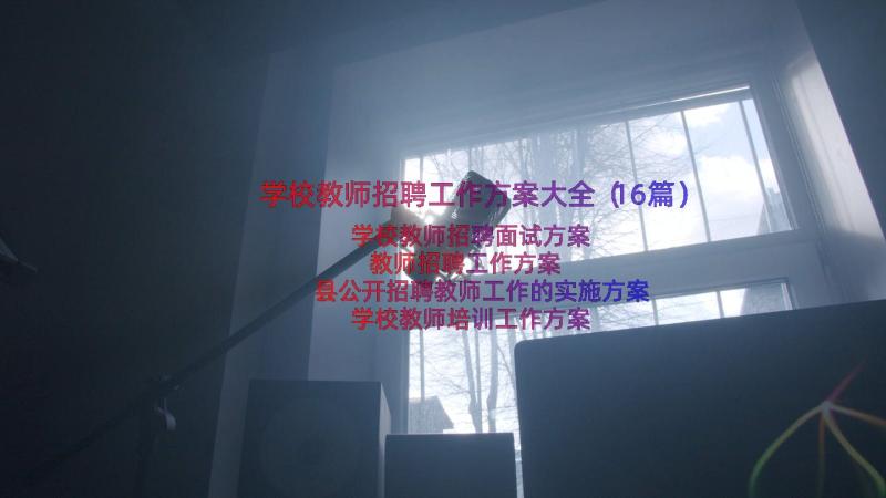 学校教师招聘工作方案大全（16篇）