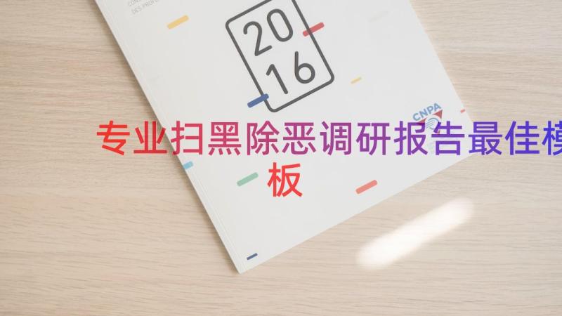 专业扫黑除恶调研报告最佳（模板13篇）