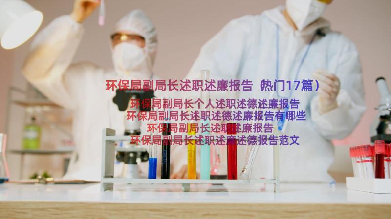 环保局副局长述职述廉报告（热门17篇）