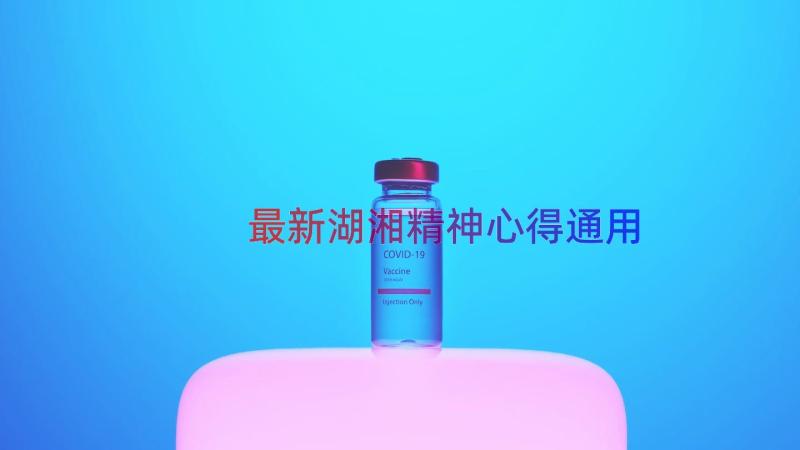 最新湖湘精神心得（通用16篇）