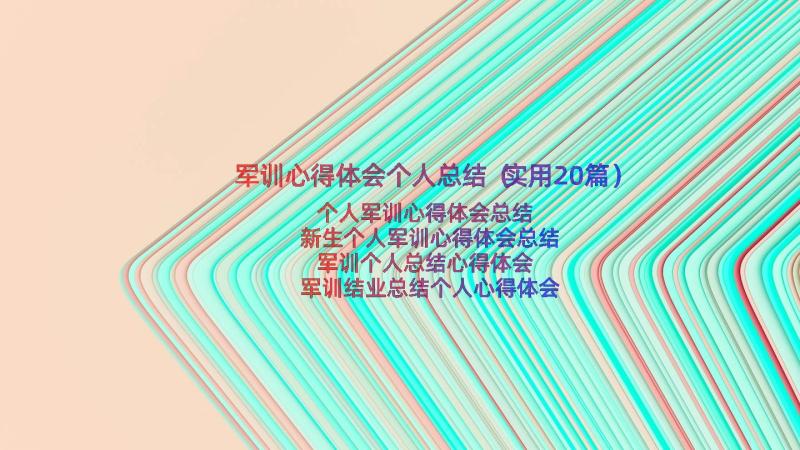 军训心得体会个人总结（实用20篇）