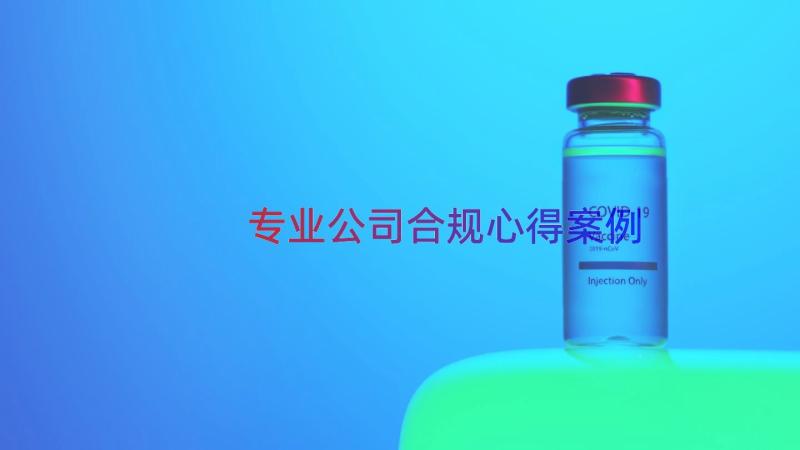 专业公司合规心得（案例13篇）