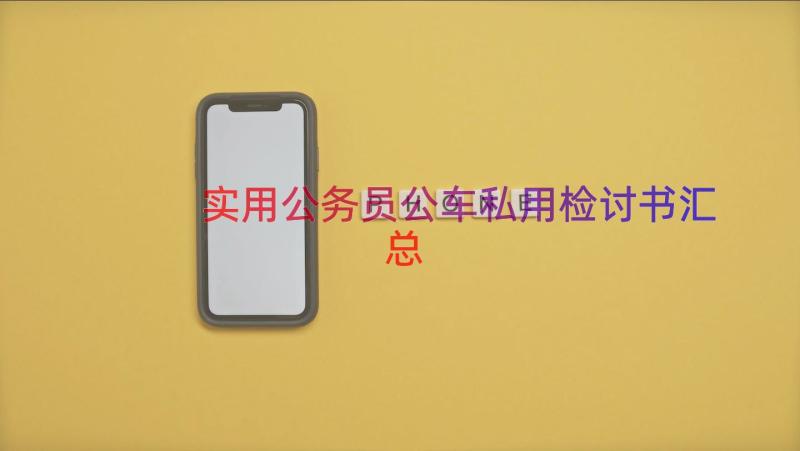 实用公务员公车私用检讨书（汇总18篇）