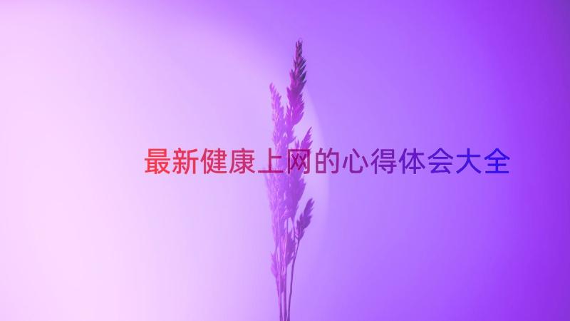 最新健康上网的心得体会大全（14篇）