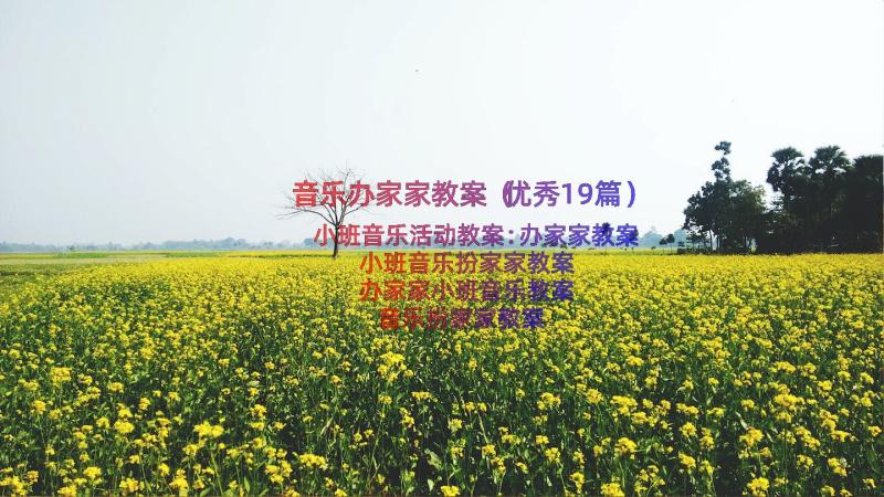 音乐办家家教案（优秀19篇）