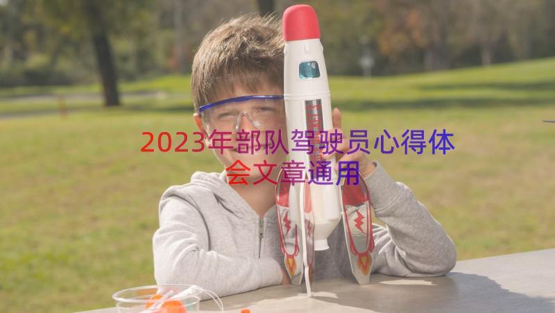 2023年部队驾驶员心得体会文章（通用20篇）