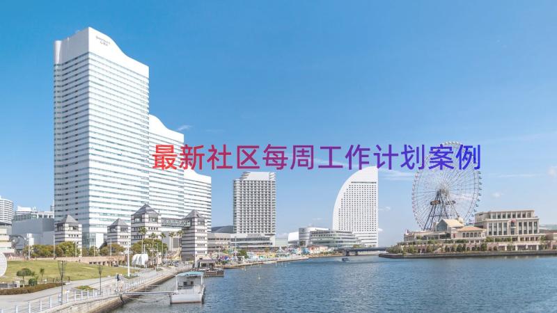 最新社区每周工作计划（案例15篇）