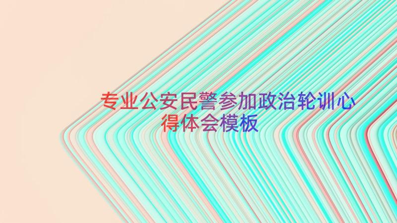 专业公安民警参加政治轮训心得体会（模板15篇）