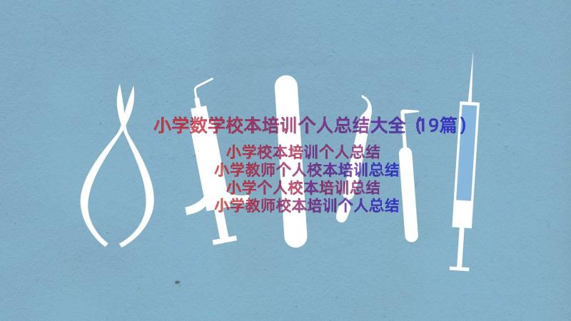 小学数学校本培训个人总结大全（19篇）