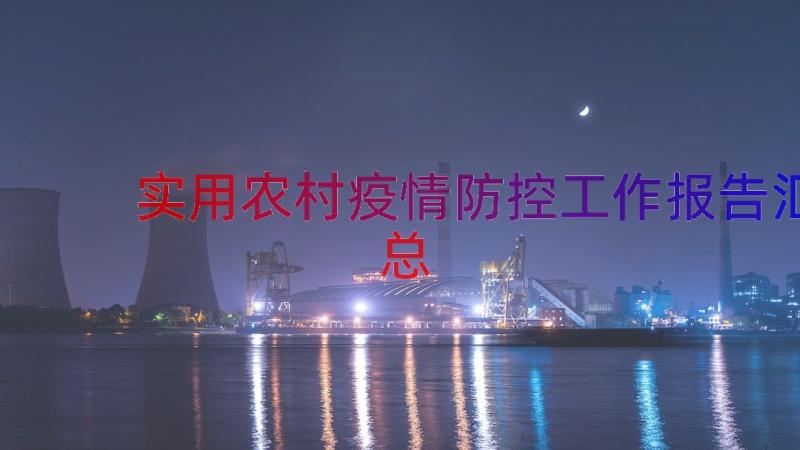 实用农村疫情防控工作报告（汇总15篇）