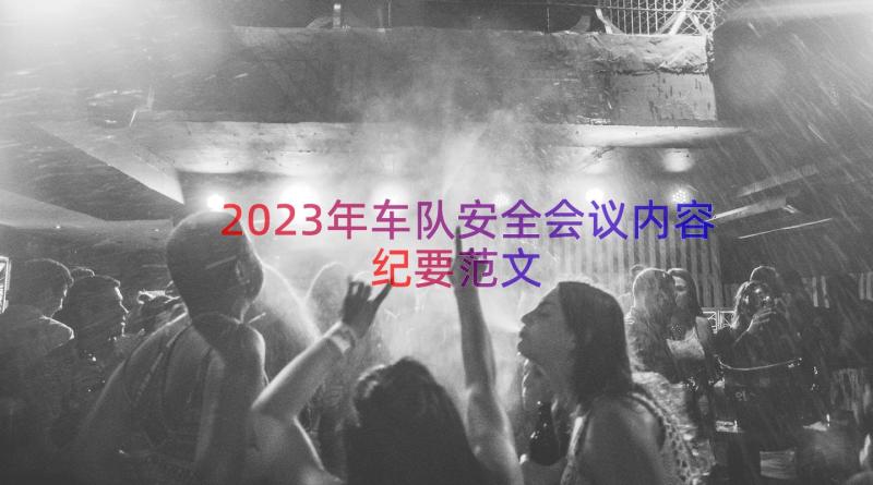 2023年车队安全会议内容纪要范文（16篇）