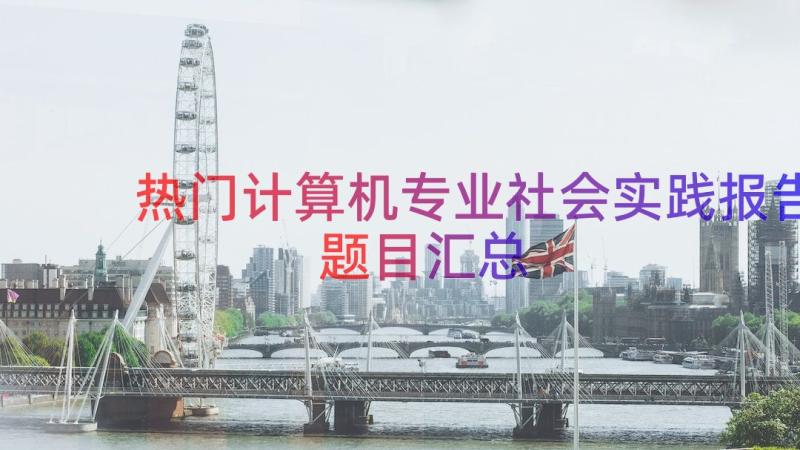 热门计算机专业社会实践报告题目（汇总17篇）