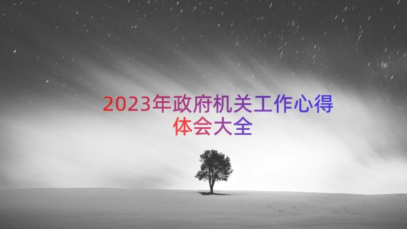 2023年政府机关工作心得体会大全（14篇）