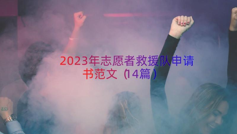 2023年志愿者救援队申请书范文（14篇）