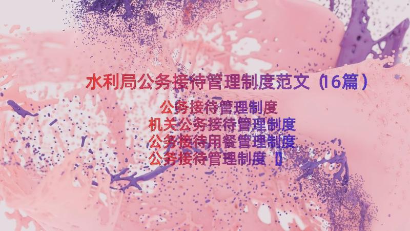 水利局公务接待管理制度范文（16篇）