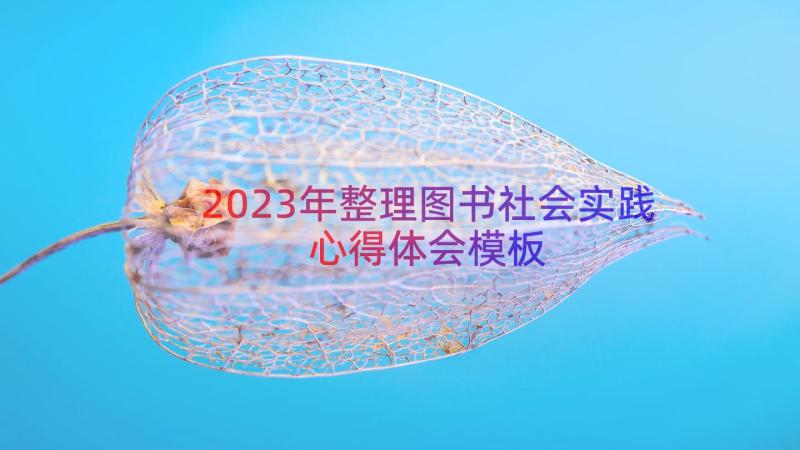 2023年整理图书社会实践心得体会（模板19篇）