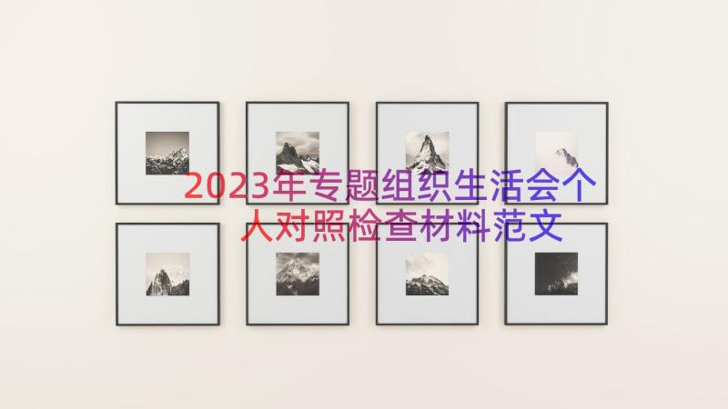 2023年专题组织生活会个人对照检查材料范文（17篇）