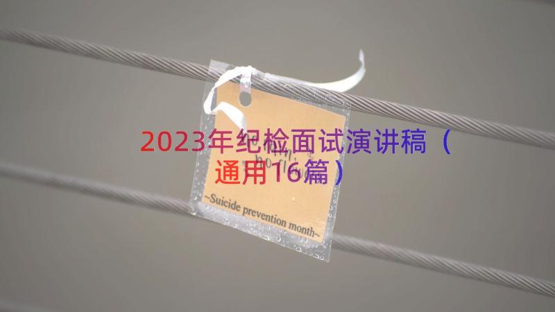 2023年纪检面试演讲稿（通用16篇）