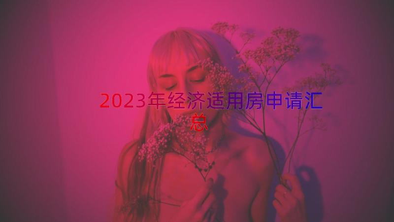 2023年经济适用房申请（汇总14篇）