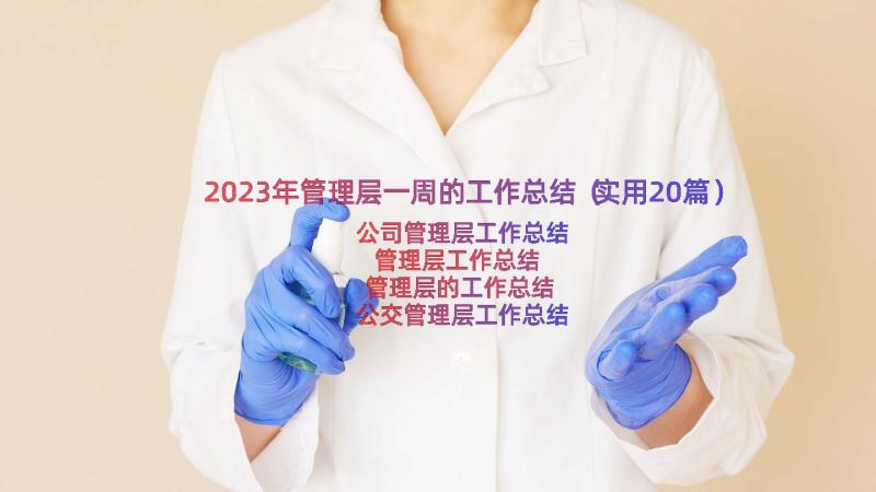 2023年管理层一周的工作总结（实用20篇）