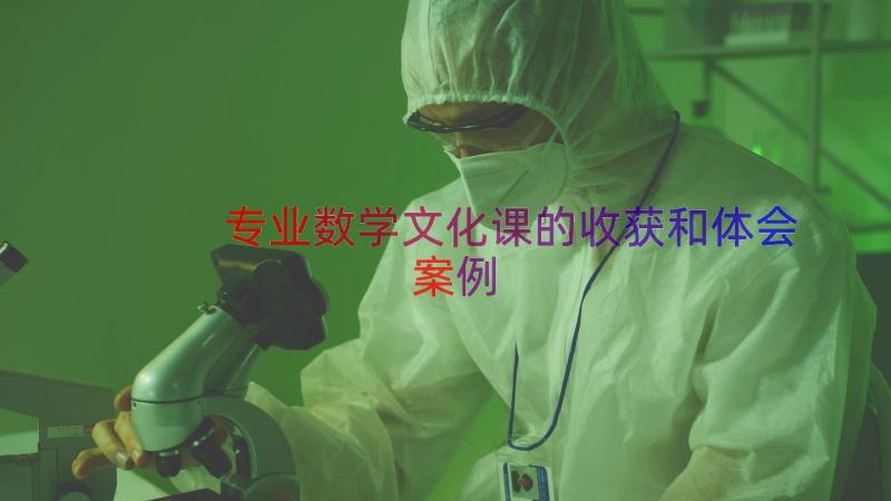 专业数学文化课的收获和体会（案例17篇）