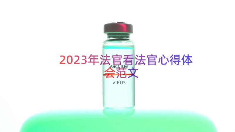 2023年法官看法官心得体会范文（14篇）