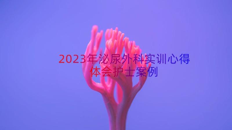 2023年泌尿外科实训心得体会护士（案例16篇）