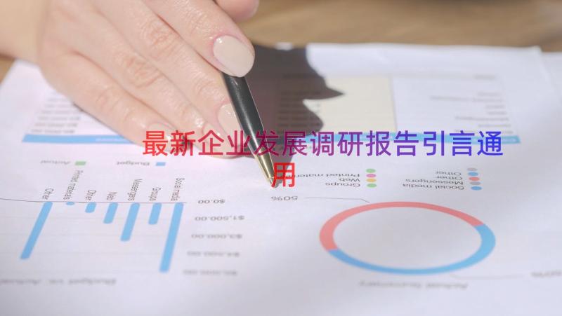 最新企业发展调研报告引言（通用12篇）