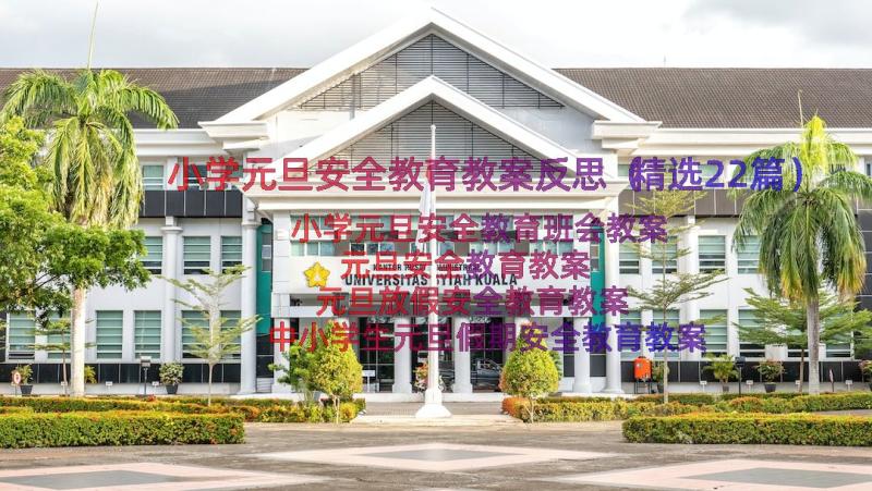 小学元旦安全教育教案反思（精选22篇）