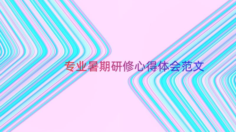 专业暑期研修心得体会范文（16篇）