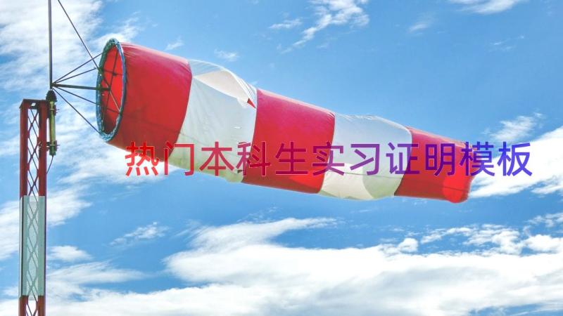 热门本科生实习证明（模板16篇）