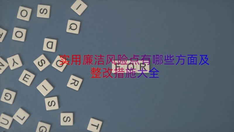 实用廉洁风险点有哪些方面及整改措施大全（16篇）