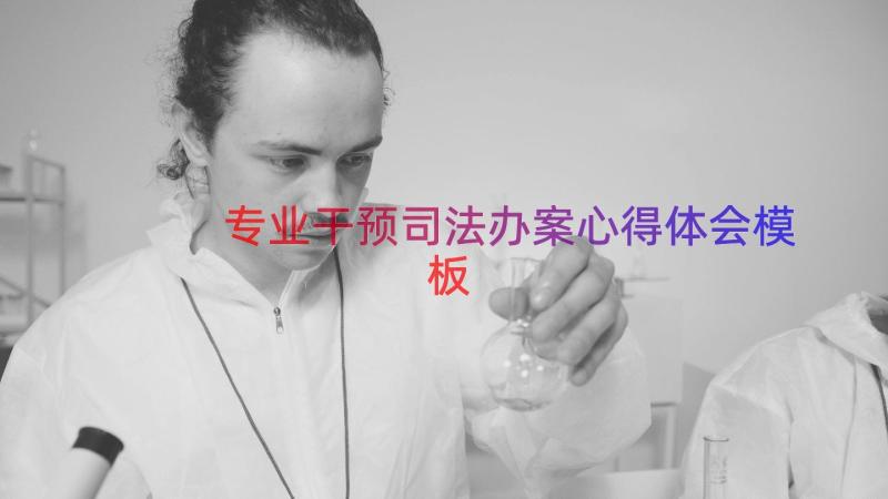 专业干预司法办案心得体会（模板13篇）