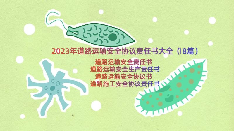 2023年道路运输安全协议责任书大全（18篇）