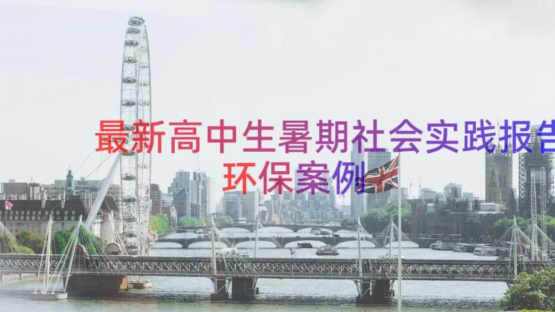 最新高中生暑期社会实践报告环保（案例15篇）