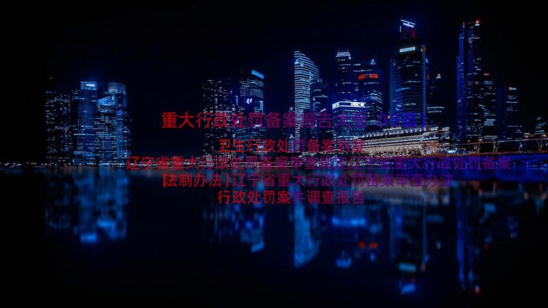 重大行政处罚备案报告大全（18篇）