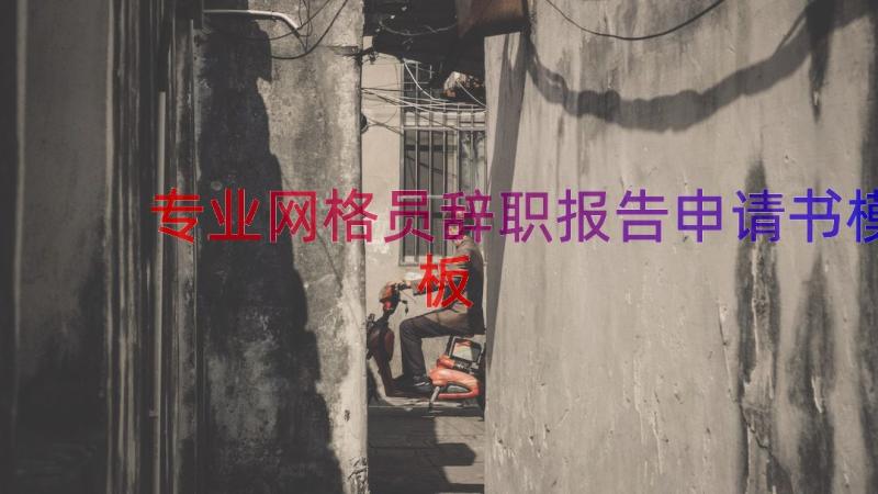 专业网格员辞职报告申请书（模板15篇）