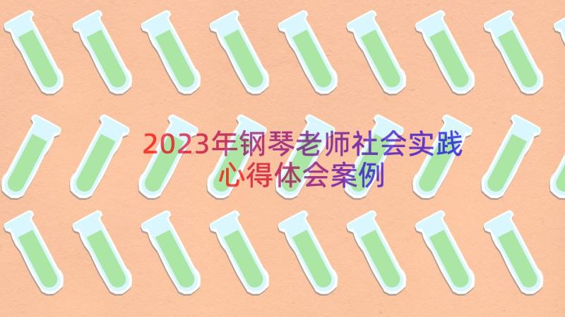 2023年钢琴老师社会实践心得体会（案例15篇）