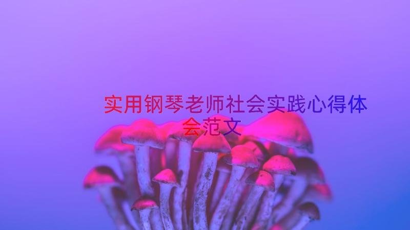 实用钢琴老师社会实践心得体会范文（17篇）