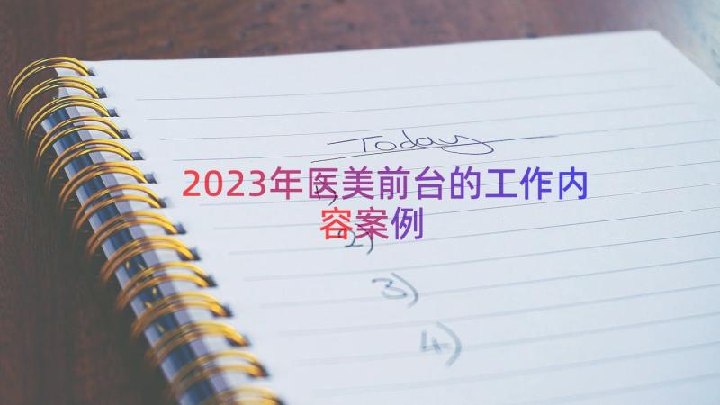 2023年医美前台的工作内容（案例16篇）