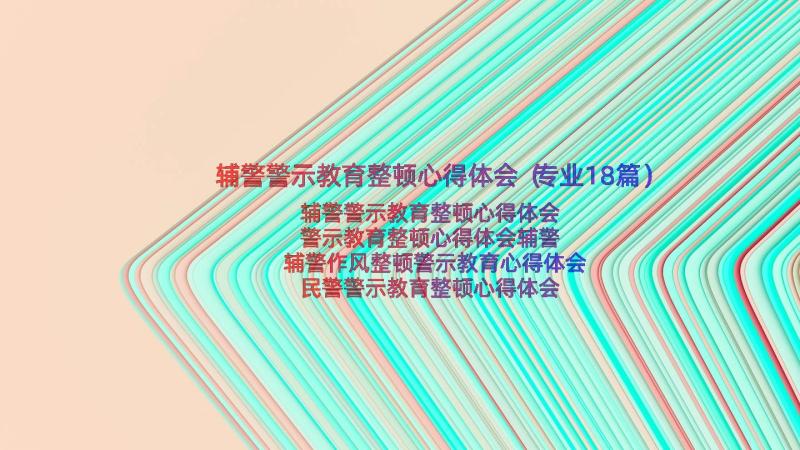 辅警警示教育整顿心得体会（专业18篇）